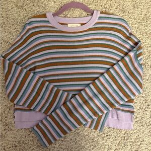 La Hearts Pastel Striped Sweater